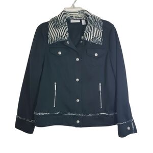 NWT Chico's Faux Fur Zebra Animal Jacket Artsy Modern Safari Maximalist Medium